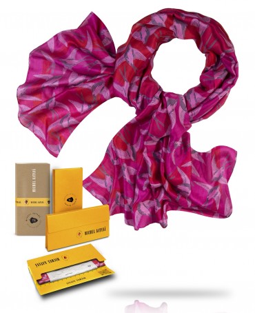 Палантин Женский SN40-OISEAUX/FUCHSIA